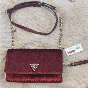Guess Burgundy Crossbody Bag
